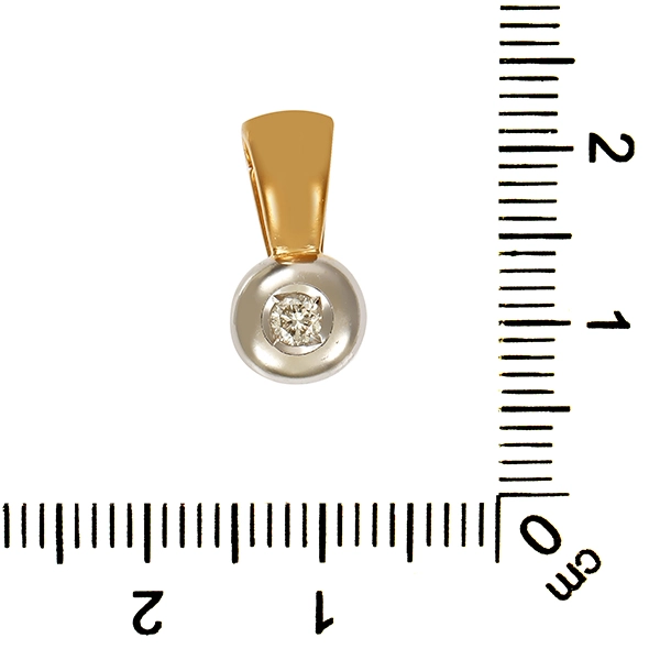 Anhänger, 14K, Gelb-/Weißgold, Brillant