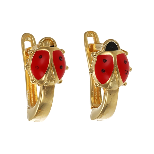 Ohrhänger, 18K, Gelbgold, Emaille