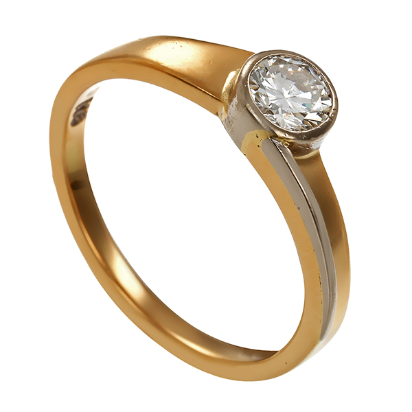 Brillantring, 14K, Gelb-/Weißgold, 0,38ct