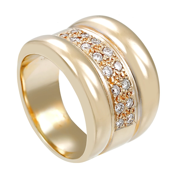 Diamantring, 14K, Gelb-/Rotgold, Brillanten