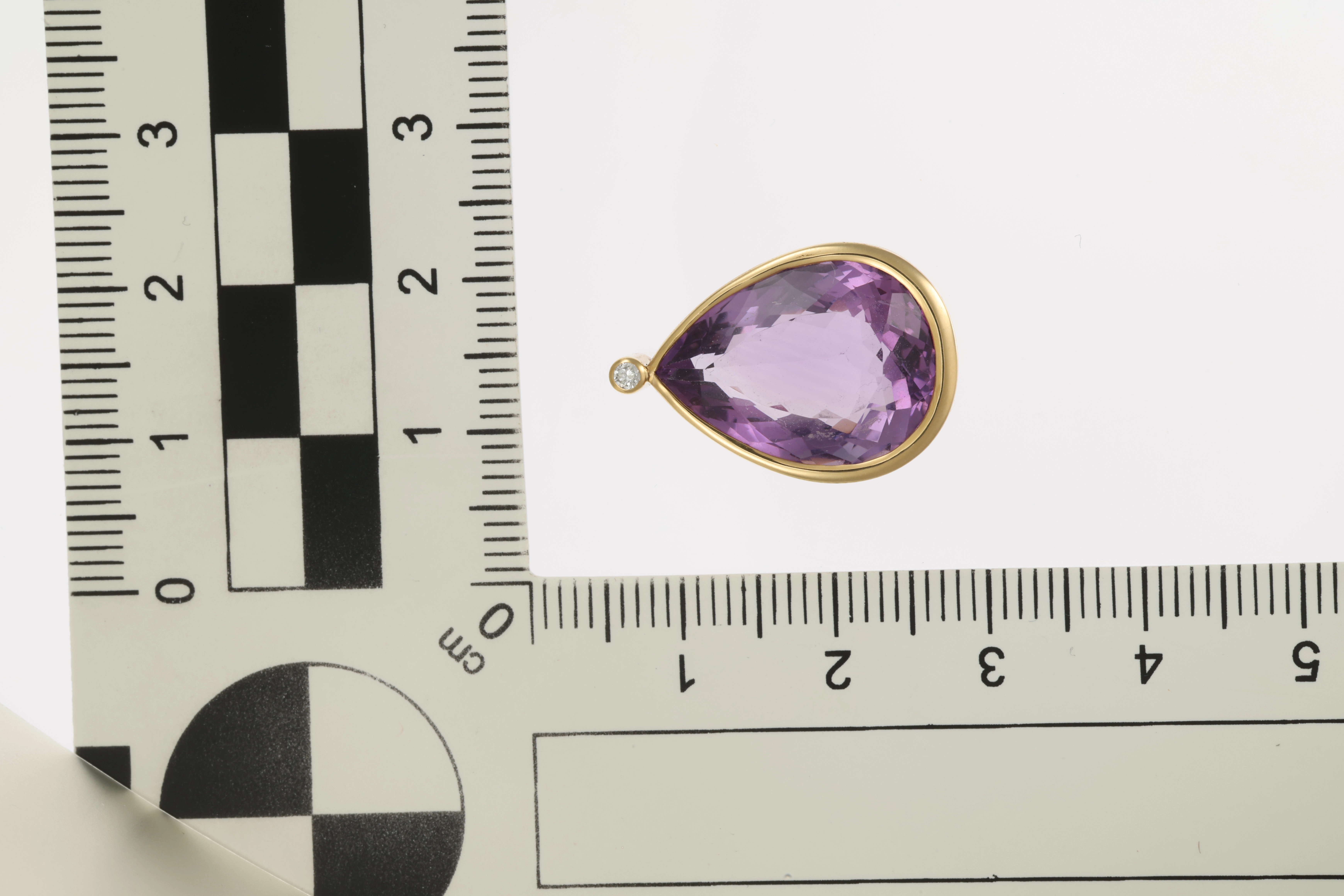Anhänger, 18K, Gelbgold, Amethyst, Brillant