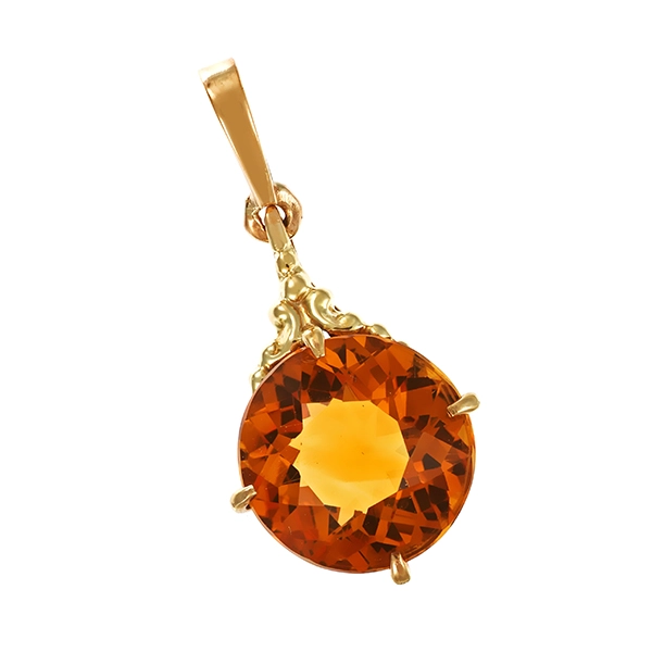 Anhänger, 14K, Gelbgold, Citrin