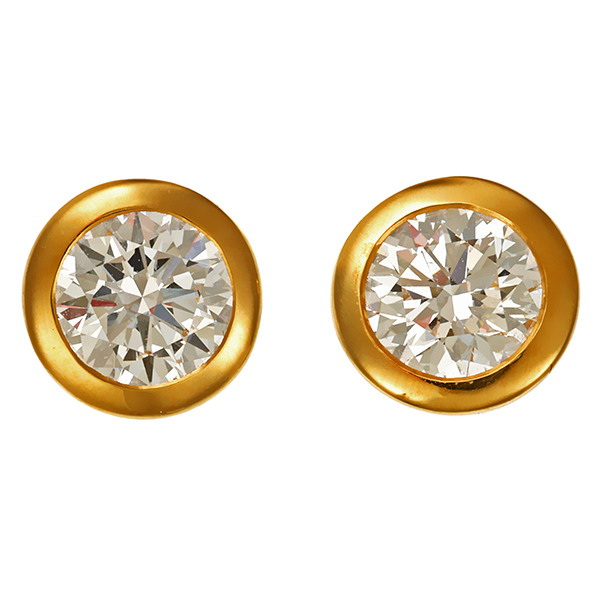 Ohrstecker, 18K, Gelbgold, Brillanten