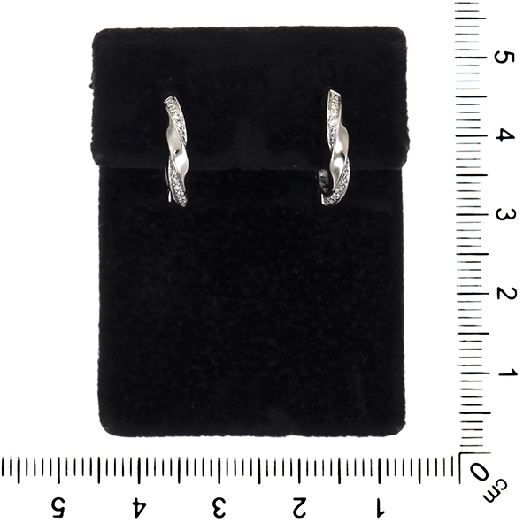 Creolen, 18K, Weißgold, Brillanten