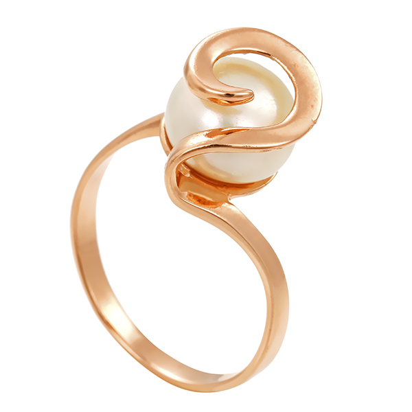 Ring, 14K, Rotgold, Perle