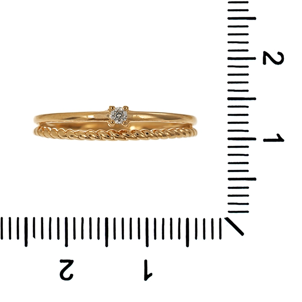 Brillantring, 9K, Gelbgold