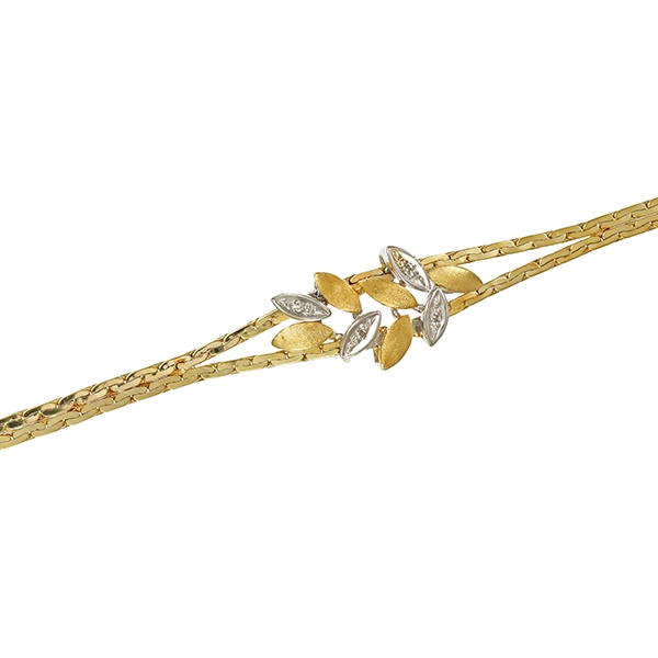 Armband, 14K, Gelb-/Weißgold, Diamanten