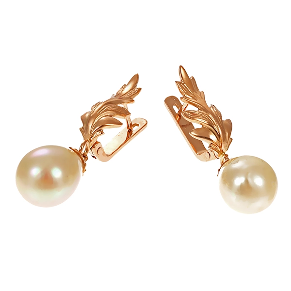 Ohrhänger, 14K, Rotgold, Perlen
