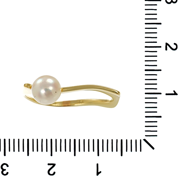 Ring, 14K, Gelbgold, Perle