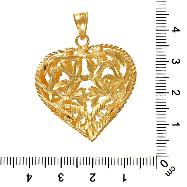 Anhänger, Herz, 14K, Gelbgold