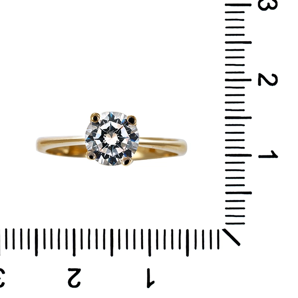 Ring, 14K, Gelbgold, Zirkonia