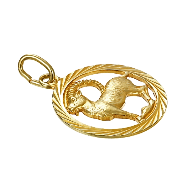 Anhänger, 14K, Gelbgold, Steinbock