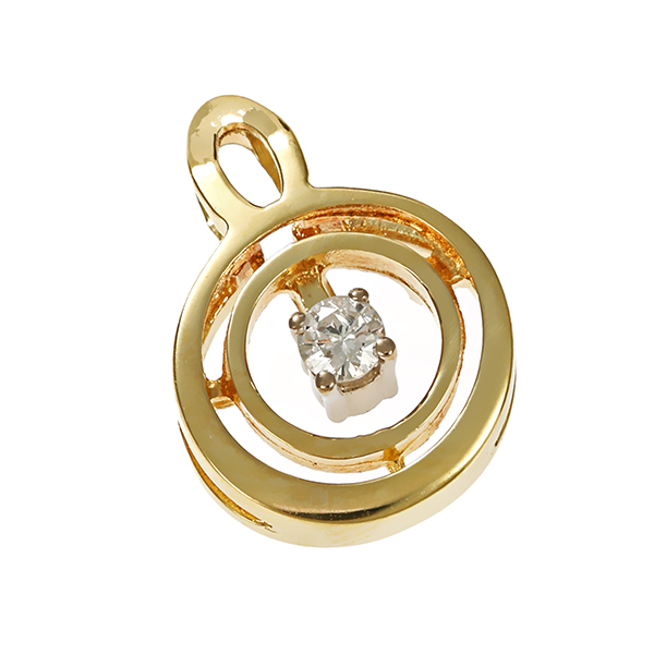 Anhänger, 14K, Gelbgold, Brillant