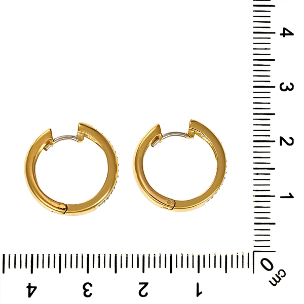 Creolen, 18K, Gelb-/Weißgold, Brillanten