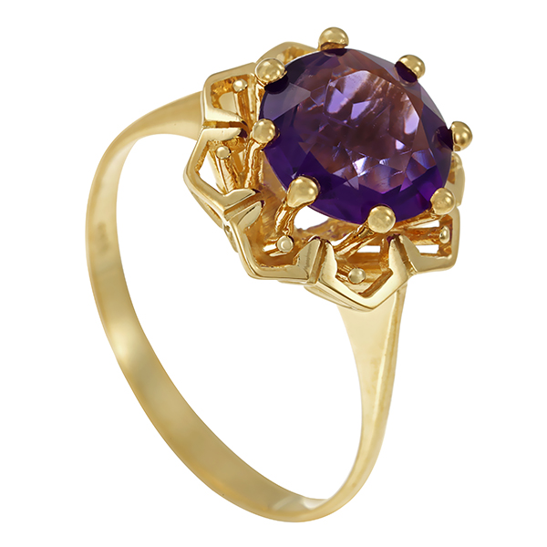 Ring, 14K, Gelbgold, Amethyst