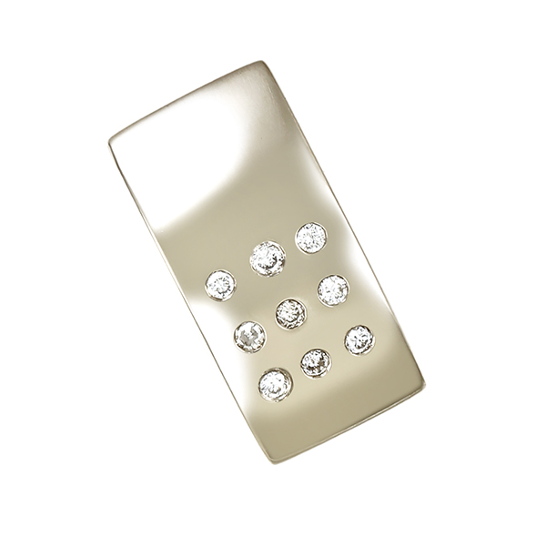 Anhänger, 14K, Weißgold, Brillanten