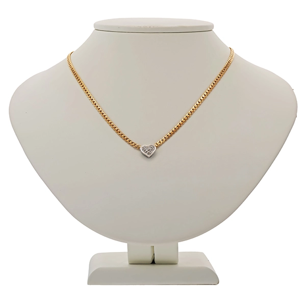 Collier, 8K, Gelb-/Weißgold, Diamanten
