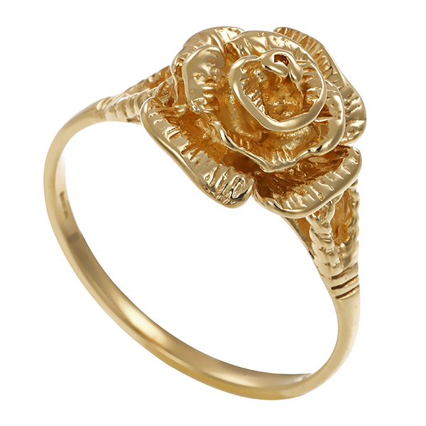 Ring, 9K, Gelbgold, Blume