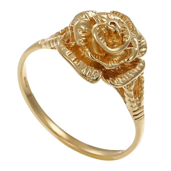 Ring, 9K, Gelbgold, Blume
