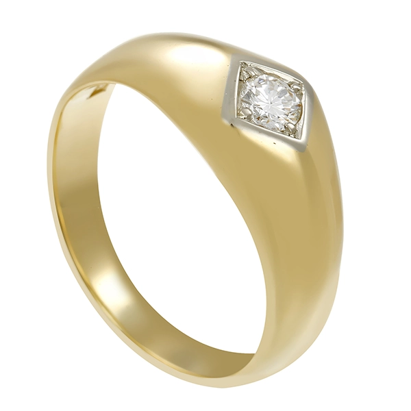 Diamantring, 14K, Gelb-/Weißgold, Brillant 0,18 ct