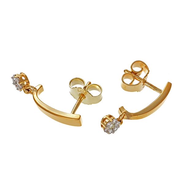 Steckhänger, 9K, Gelbgold, Brillanten