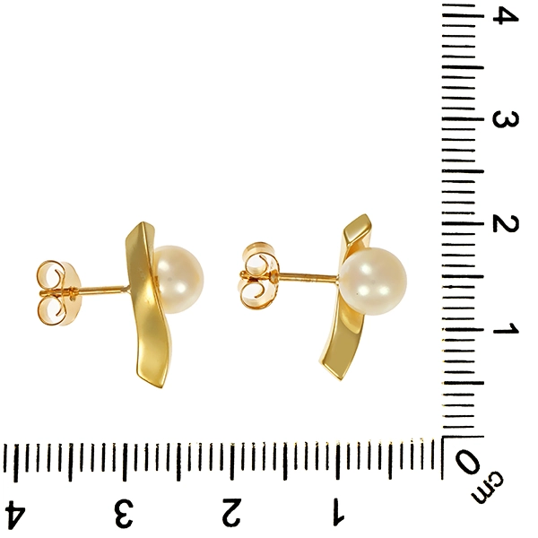Ohrstecker, 8K, Gelbgold, Perlen