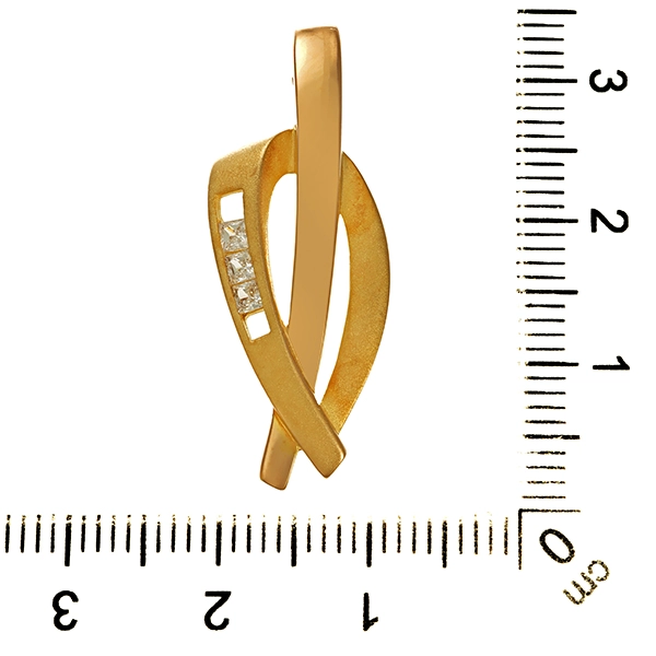 Anhänger, 8K, Gelbgold, Zirkonia