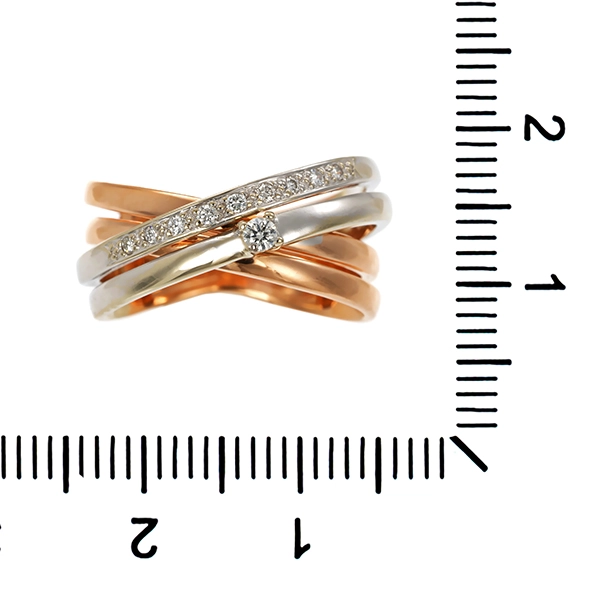 Diamantring, 14K, Weiß-/Rotgold, Brillanten