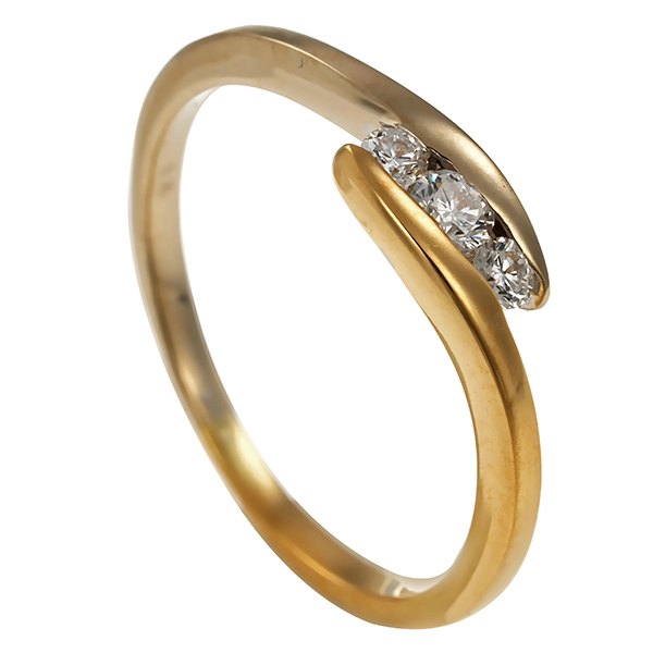 Diamantring, 18K, Gelbgold, Brillanten