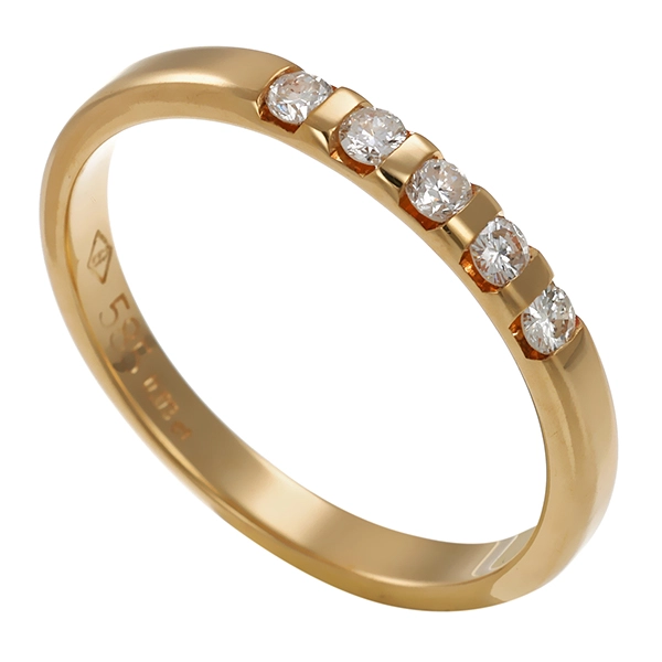 Diamantring, 14K, Gelbgold, Brillanten