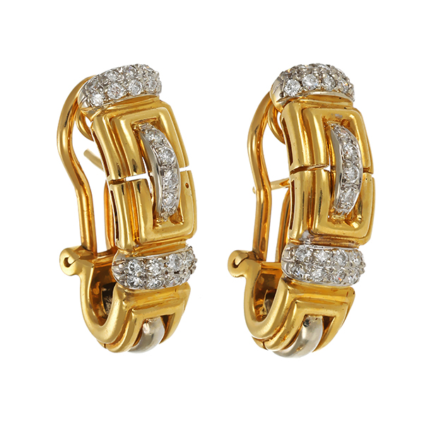 Clip-Stecker, 18K, Gelb-/Weißgold, Brillanten