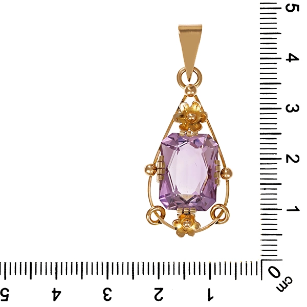 Anhänger, 8K, Gelbgold, Amethyst