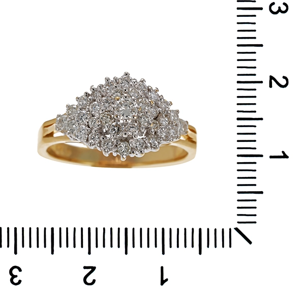 Ring, 14K, Gelb-/Weißgold, Brillanten, 1,00ct