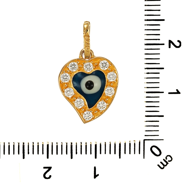 Anhänger, 14K, Gelbgold, Zirkonia, Schmucksten