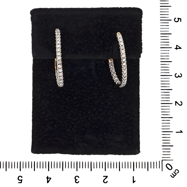 Creolen, 18K, Weiß-/Rotgold, Brillanten 0,35 ct