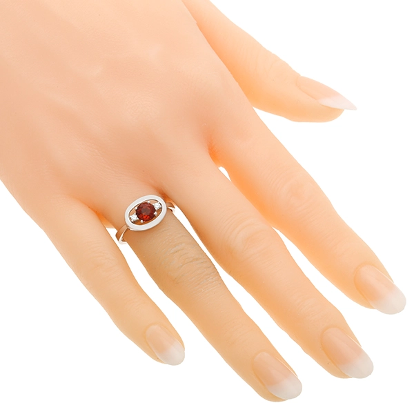 Ring, 14K, Weißgold, Citrin, Diamanten