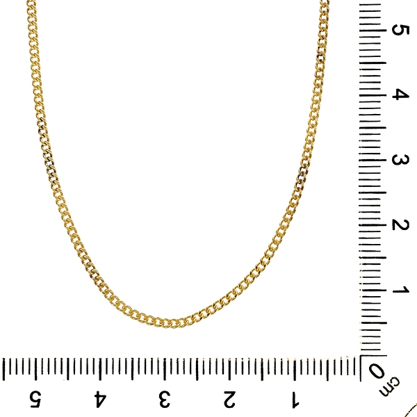 Collierkette, 14K, Gelbgold, Flachpanzer-