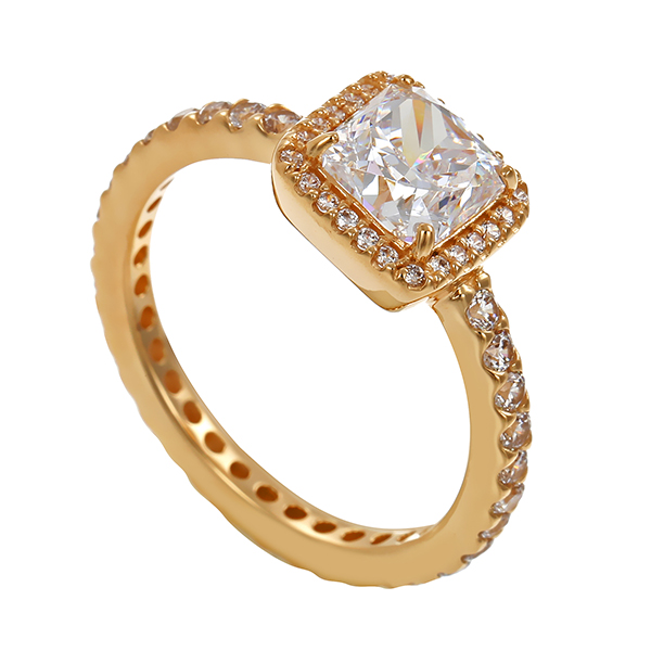 Ring, 14K, Gelbgold, Zirkonia 
