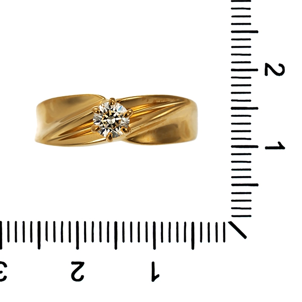 Diamantring, 18K, Gelbgold, Brillant 0,25 ct
