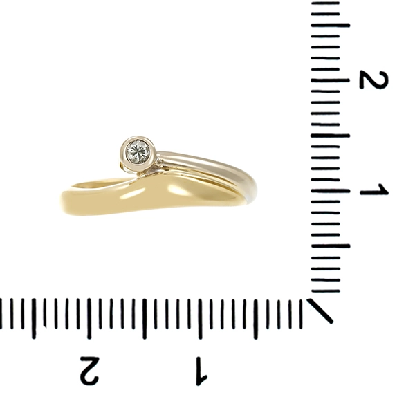 Diamantring, 14K, Gelb-/Weißgold, Brillant