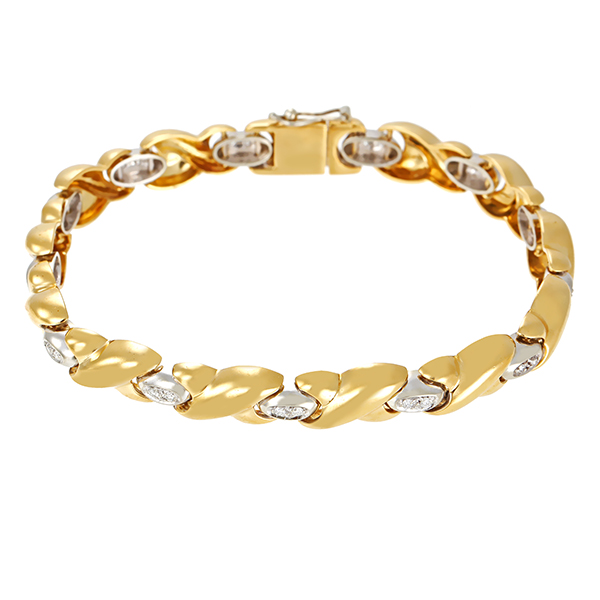 Armband, 18K, Gelb-/Weißgold, Brillanten