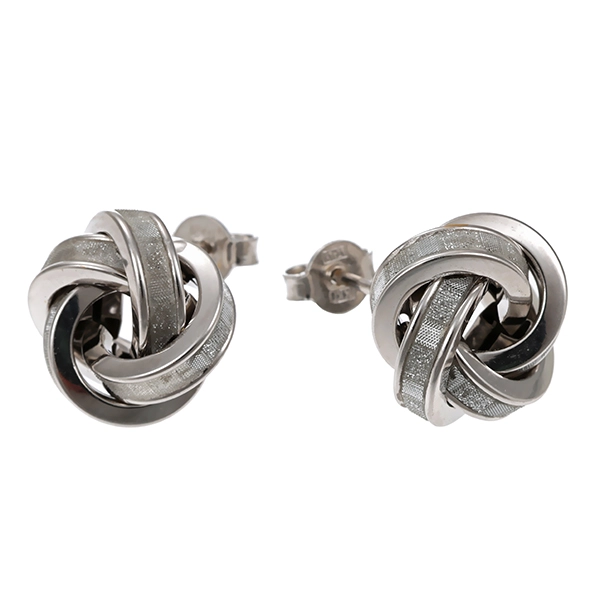 Ohrstecker, 14K, Weißgold, Knoten
