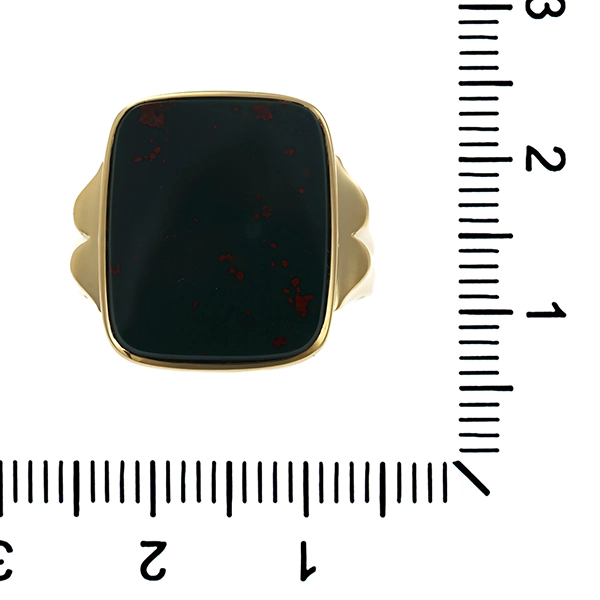 Herrenring, 14K, Gelbgold, Heliotrop