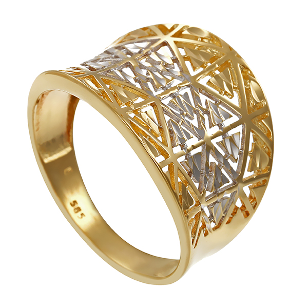 Ring, 14K, Gelb-/Weißgold