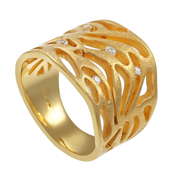 Diamantring, 18K, Gelbgold, Brillanten