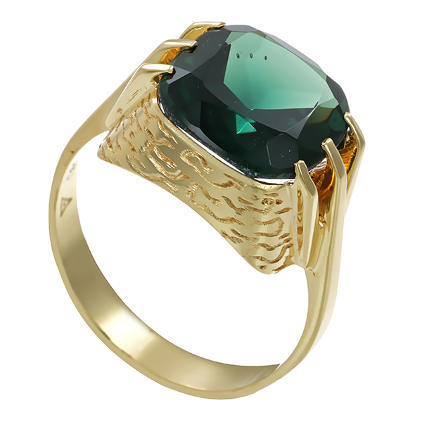 Ring, 14K, Gelbgold, Synth. Spinell