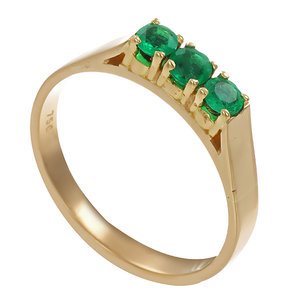 Ring, 18K, Gelbgold, Smaragd