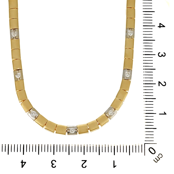Collier, 14K, Gelb-/Weißgold, Brillanten
