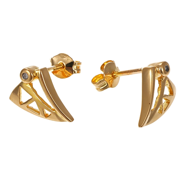 Ohrstecker, 14K, Gelb-/Weißgold, Diamanten