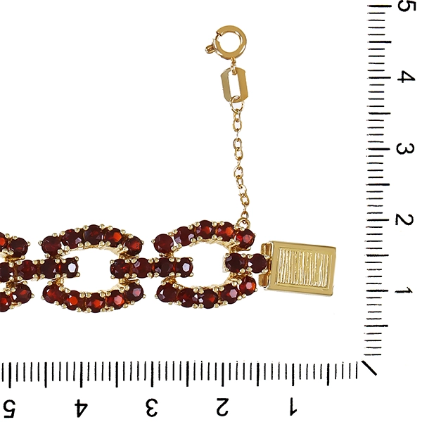 Armband, 8K, Gelbgold, Granat